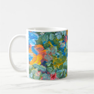 Caneca De Café Abstrato ponto esfregaço curso de pincel em acríli