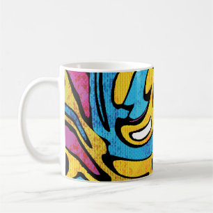 Caneca De Café Abstrato preto colorido Fundo preto Grafite