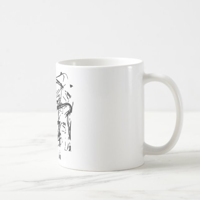 Caneca De Café Abstrato preto e branco (Direita)