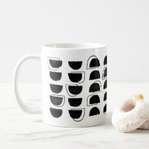 Abstrato, preto e branco, Mug de café