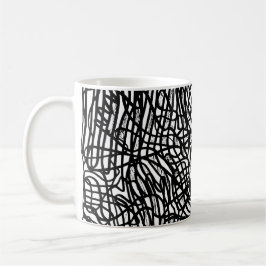 Caneca De Café Abstrato preto e branco - Mug de padrão