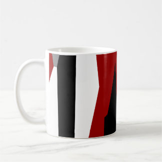 Caneca De Café Abstrato preto e branco vermelho