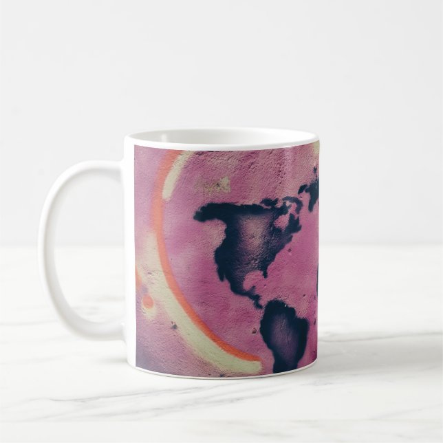 Caneca De Café Abstrato preto e rosa (Esquerda)
