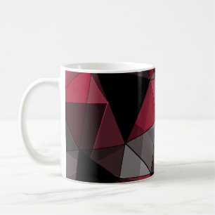 Caneca De Café Abstrato, preto e vermelho, triângulo, geométric