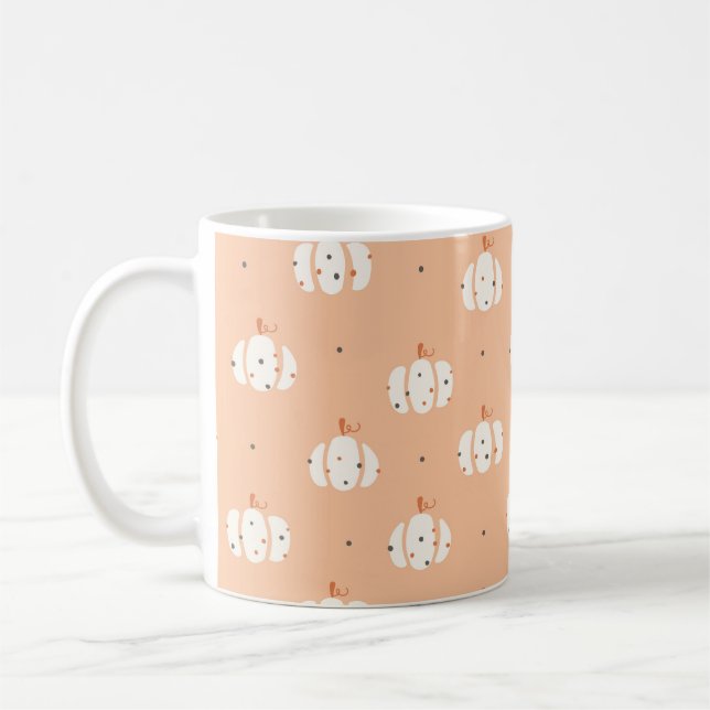 Caneca De Café Abstrato Pumpkin Patterin Coffee Mug (Esquerda)