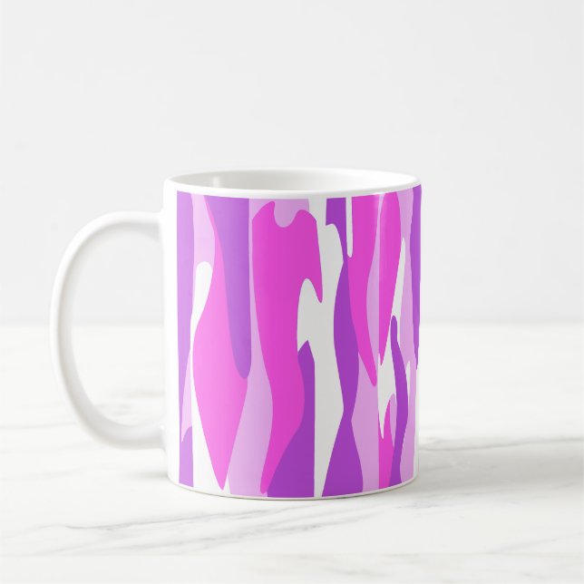 Caneca De Café Abstrato Purple - Toneladas Rosa Inspiradoras Flux (Esquerda)
