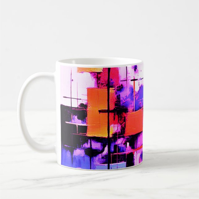 Caneca De Café Abstrato púrpura art 108° (Esquerda)