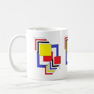 Caneca De Café Abstrato quadrados