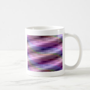 Caneca De Café Abstrato quadrados em roxo, rosa e azul