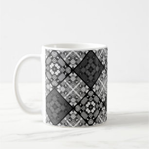 Caneca De Café Abstrato quadrados geometri sem costura com xadrez