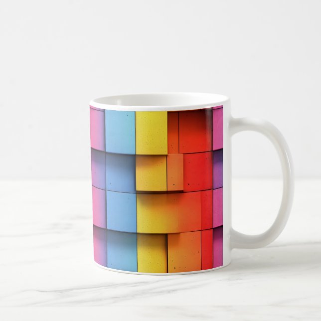 Caneca De Café Abstrato Rainbow Pattern (Direita)