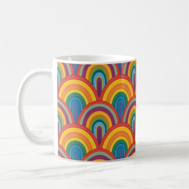 Caneca De Café Abstrato Rainbow Pattern (Esquerda)