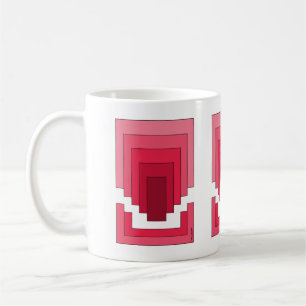 Caneca De Café Abstrato retângulo em vermelho