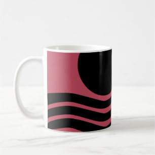 Caneca De Café Abstrato Rosa Profundo Bauhaus