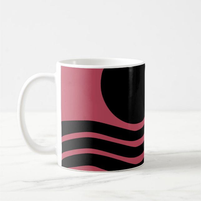 Caneca De Café Abstrato Rosa Profundo Bauhaus (Esquerda)