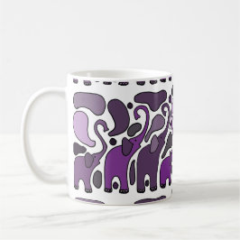 Caneca De Café Abstrato roxo da arte do elefante
