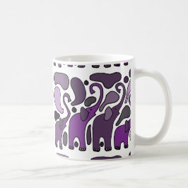 Caneca De Café Abstrato roxo da arte do elefante