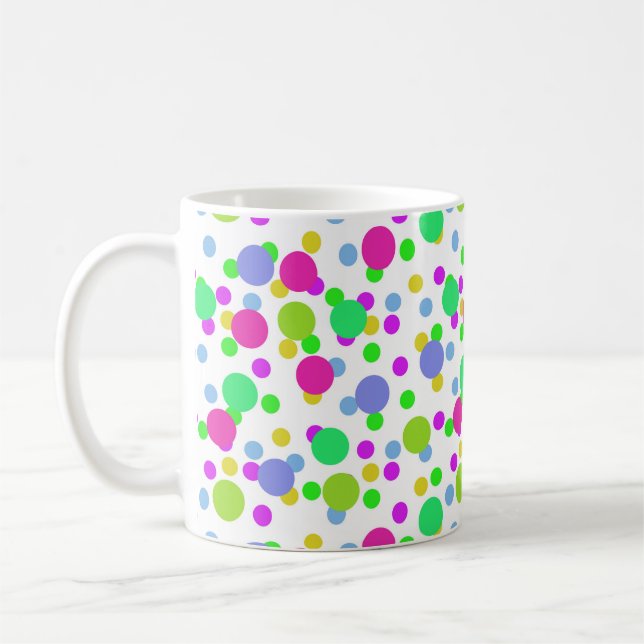 Caneca De Café Abstrato sem costura círculos de diversão pontos d (Esquerda)