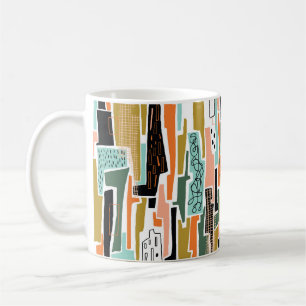 Caneca De Café Abstrato sem costura com design geométrico