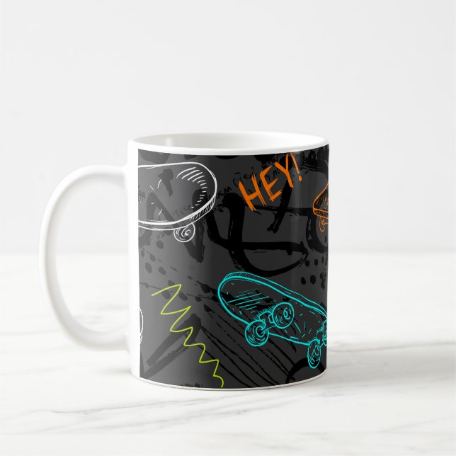 Caneca De Café Abstrato sem descontinuidades. Modo de estilo urba (Esquerda)