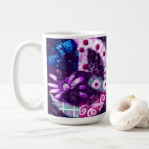Abstrato - Sinal de Paz Hippie Art Purple Azul