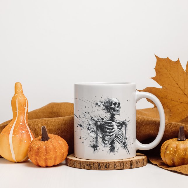 Caneca De Café Abstrato Skeleton Mug (Criador carregado)