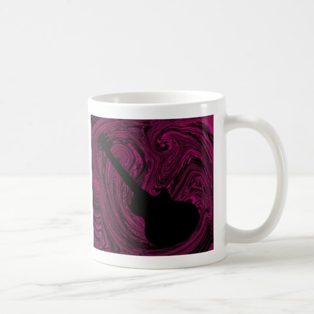 Caneca De Café Abstrato suga a guitarra, magenta (Direita)