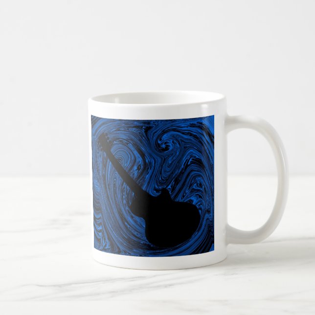 Caneca De Café Abstrato suga guitarra, azul (Direita)