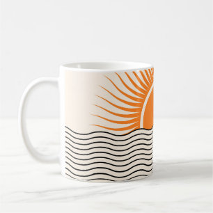 Caneca De Café Abstrato sunset: decor geométrico dos bohos.