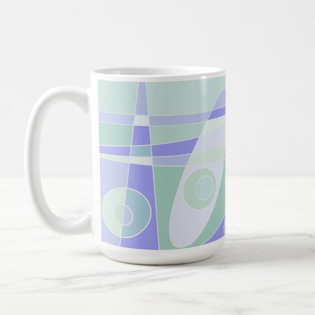 Caneca De Café Abstrato Surfing Pastel Purple Green (Esquerda)