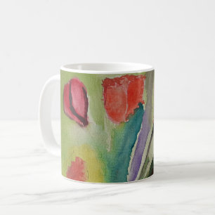 Caneca De Café Abstrato Tulipas e flores de mola Mug