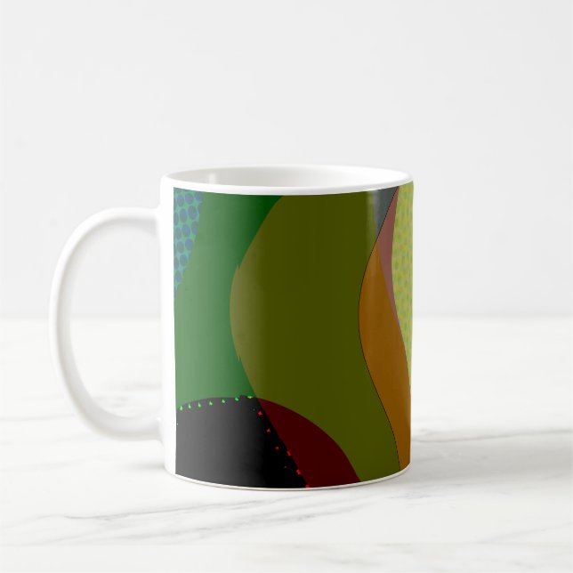 Caneca De Café Abstrato Verde Colorido art 1209 (Esquerda)