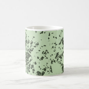 Caneca De Café Abstrato Verde Marble com Placas de Tinta