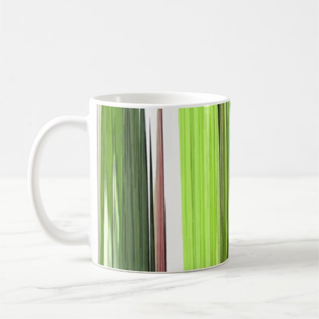 Caneca De Café Abstrato Verde Vertical 422 (Esquerda)