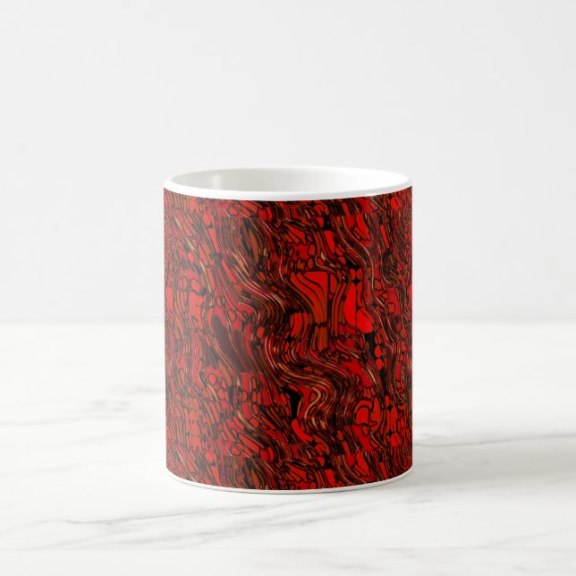 Caneca De Café Abstrato Vermelho e Preto (Centro)