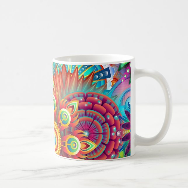 Caneca De Café Abstrato vibrante (Direita)