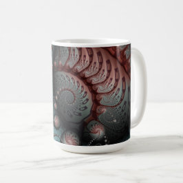Caneca De Café Abstrato Vivid Fantasy Fractal Art Brown Blue
