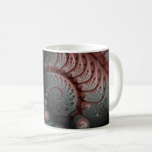 Caneca De Café Abstrato Vivid Fantasy Fractal Art Brown Blue