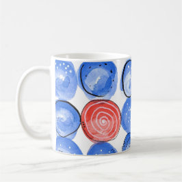 Caneca De Café Abstrato Watercolor Blue Pontos