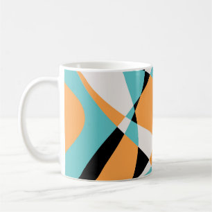 Caneca De Café Abstrato Waves - Design sem costura padrão