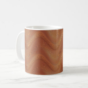 Caneca De Café Abstrato Wavy Ouro Coffee