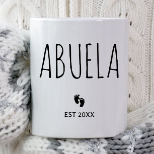 Caneca De Café Abuela Nova Bebê Revela Ideia Avó Espanhola Presen