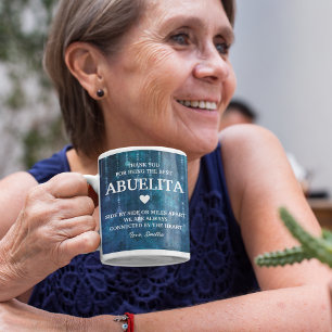 Caneca De Café Abuelita Vovó Espanhola Obrigado Mensagem Personal