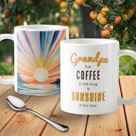 Caneca De Café Abuelo Aquarela Nascer do Sol Citação Inspiradora