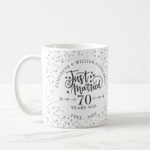 Caneca De Café Acabados de Casar Aniversário de 70 Anos de Casame