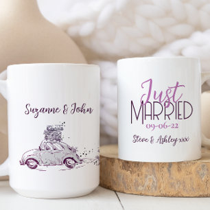 Caneca De Café Acabei de casar com um carro de lua de mel com Sui