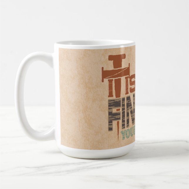 Caneca De Café Acabou-se a Abstrato de Ferro Unhas Cruz Cristã (Esquerda)