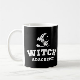 Caneca De Café Academia de Bruxas Vassoura de Bruxa Engraçada Gat