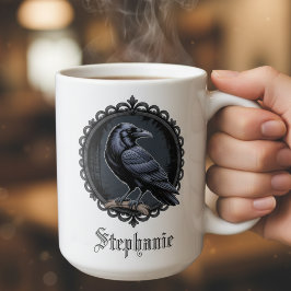 Caneca De Café Academia Sombria do Corvo Gótico