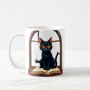 Caneca De Café Academia Sombria Leitor de Gatos Adorador de Livro